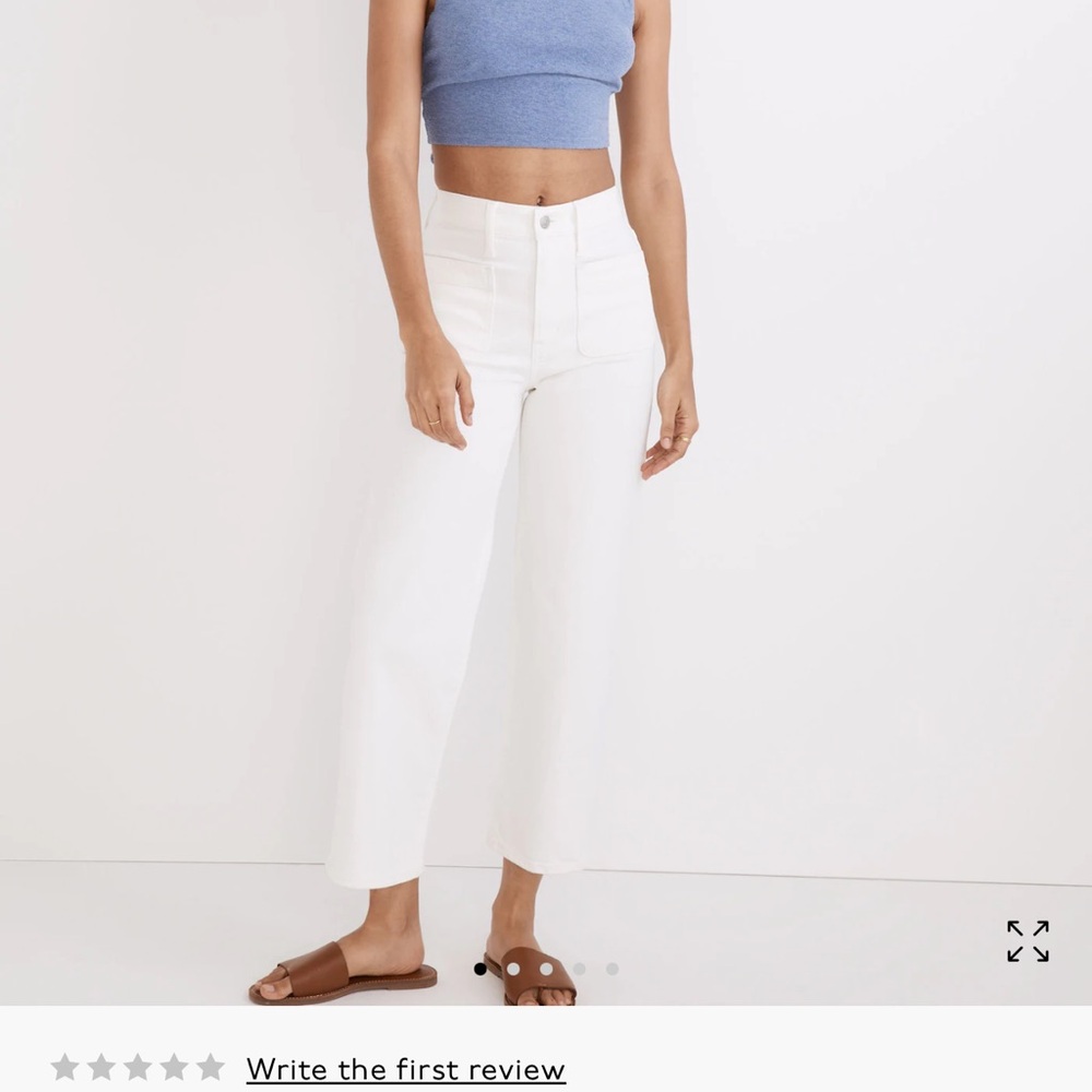 Size 28 great condition sold out Madewell patch pocket pants in tile white